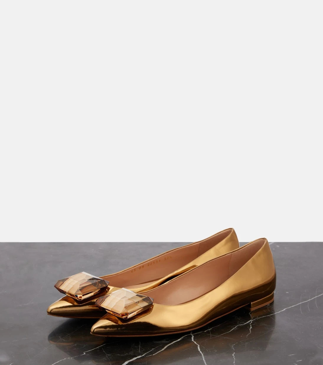Gianvito Rossi - Jaipur metallic leather ballet flats