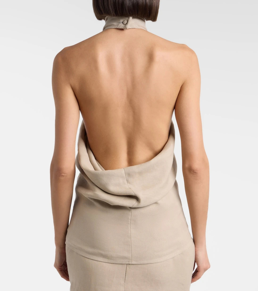 Magda Butrym - Draped halterneck linen top