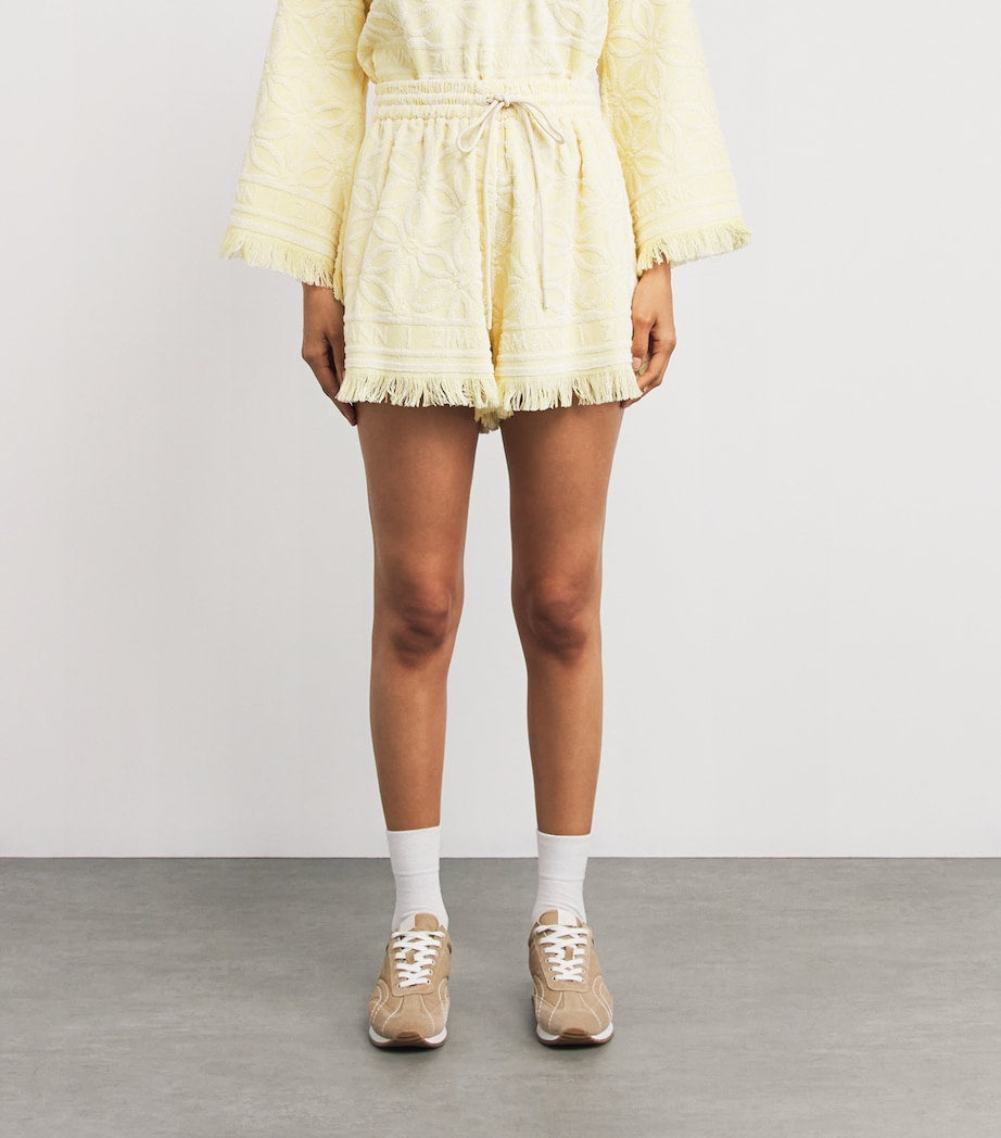 Yellow Cotton Towelling Coco Shorts