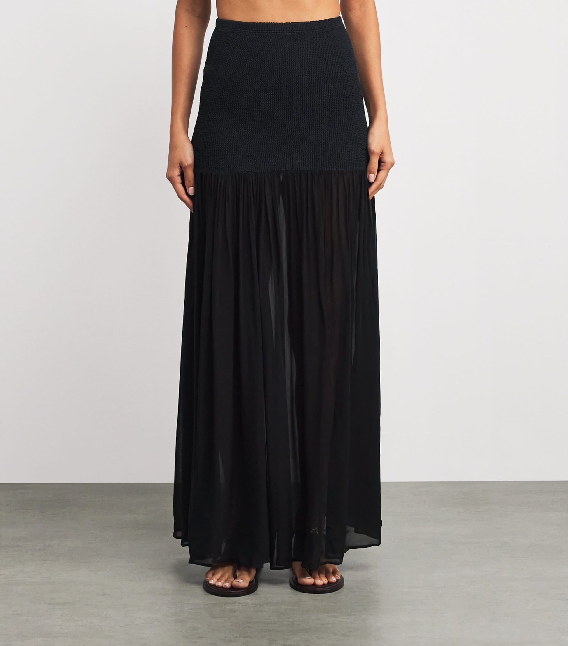 Hybrid Maxi Skirt BLACK