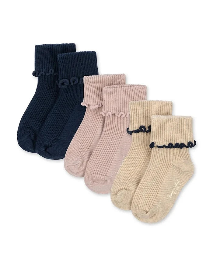 Konges Sløjd Çocuk Çorap 3'lü Rib Frill Socks