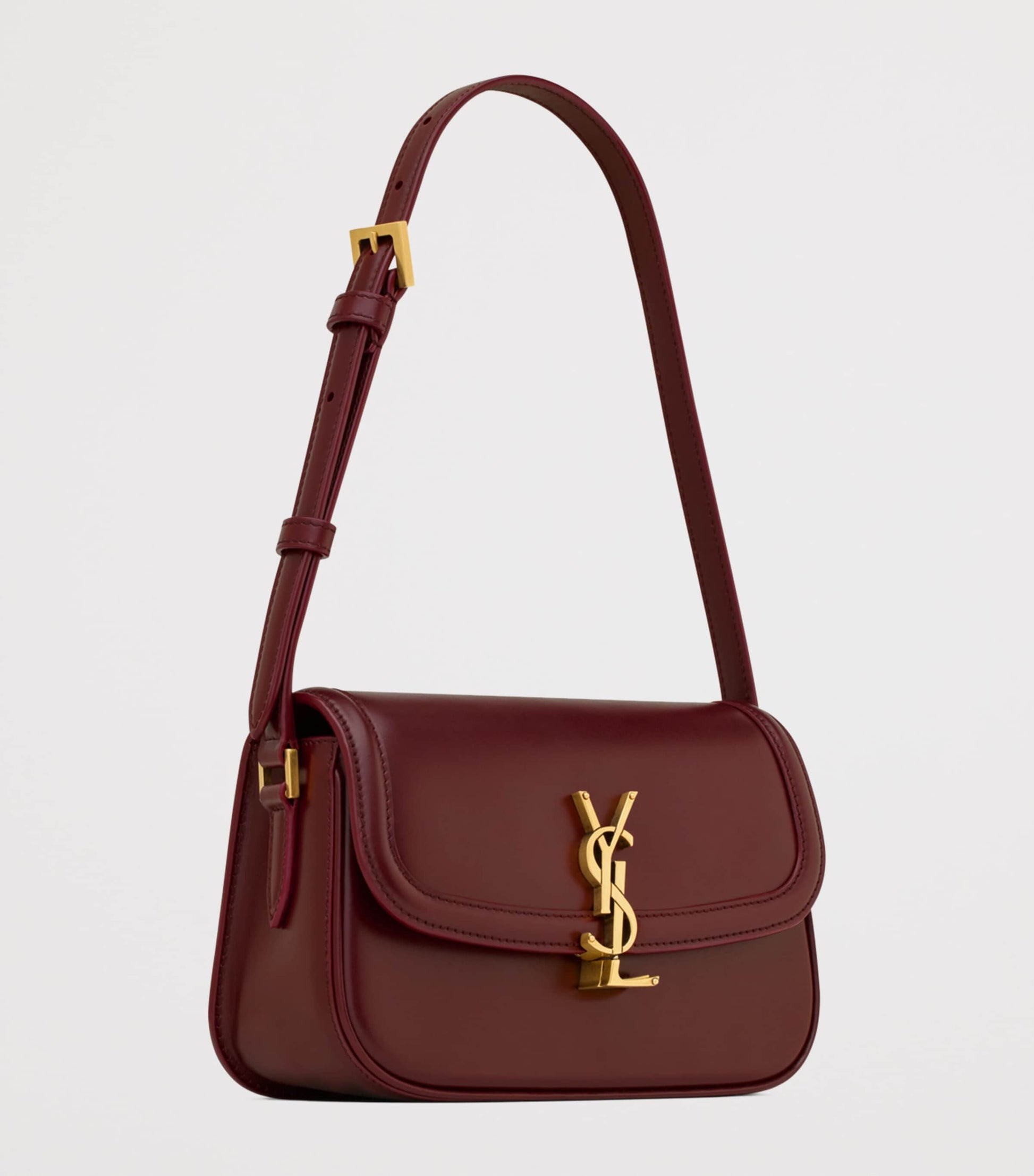 Saint Laurent Burgundy Mini Leather Solferino Satchel