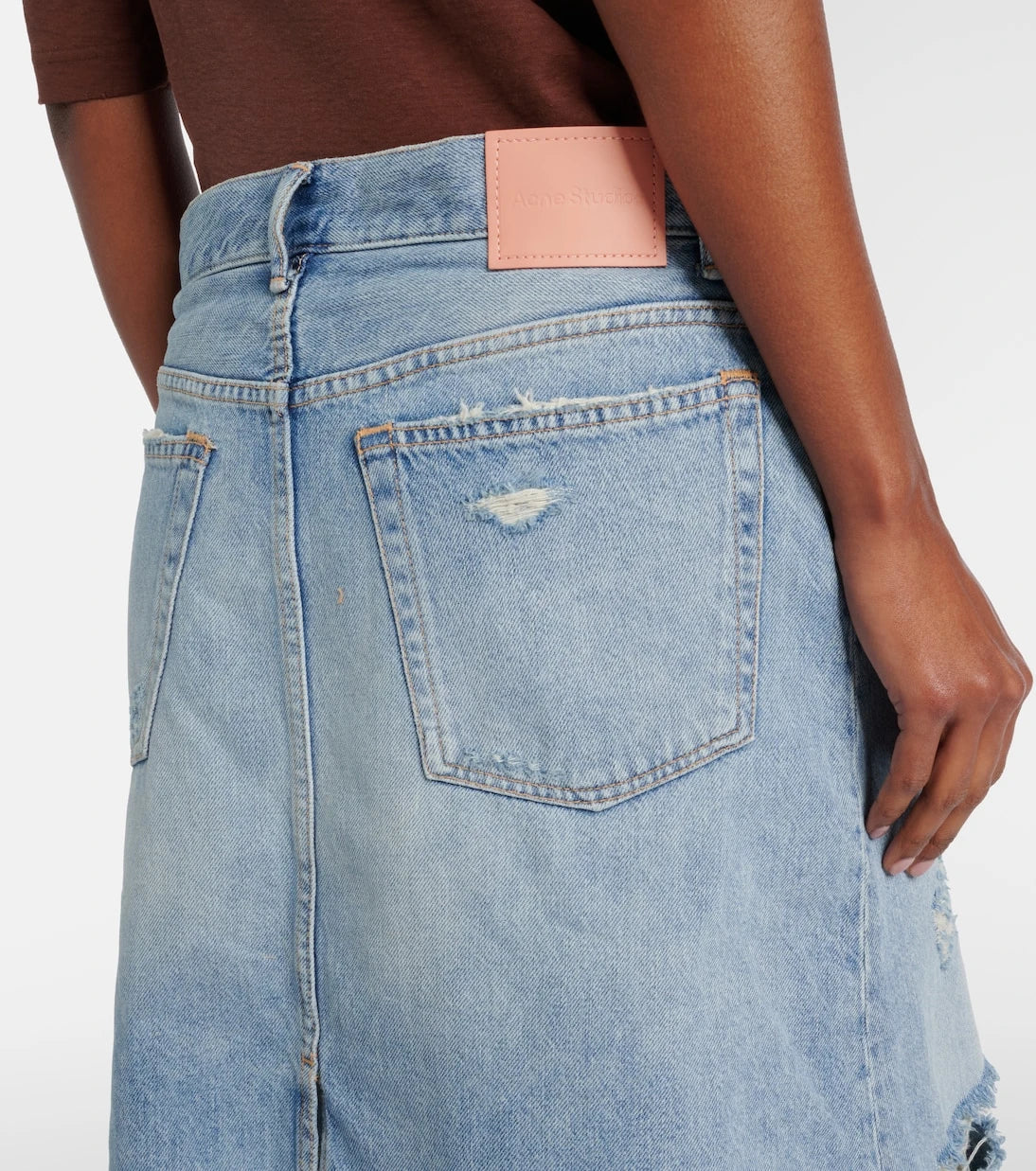 Acne Studios - Distressed layered wide-leg jeans