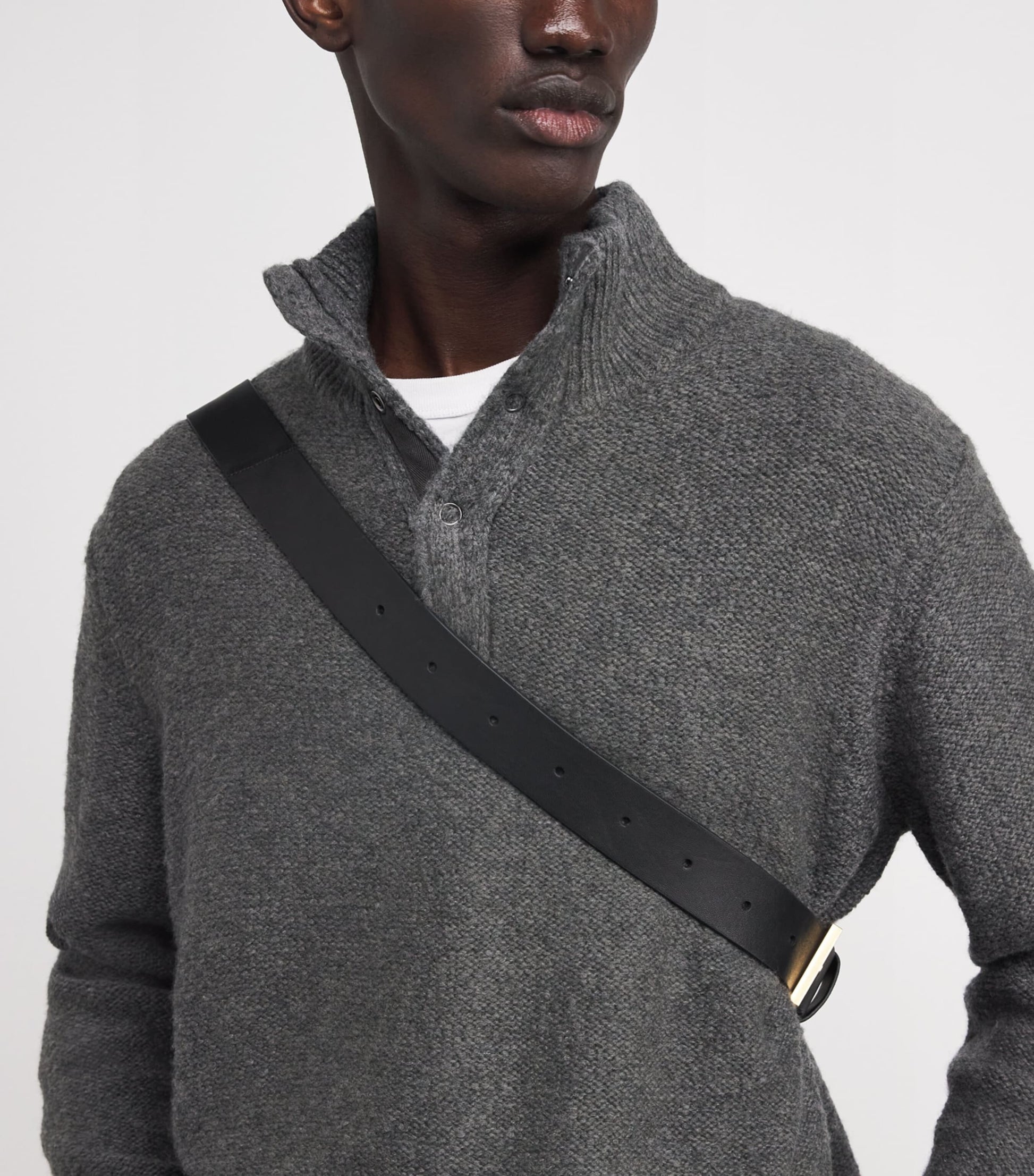 PAIGE Grey Merino Wool-Blend Kotoni Sweater