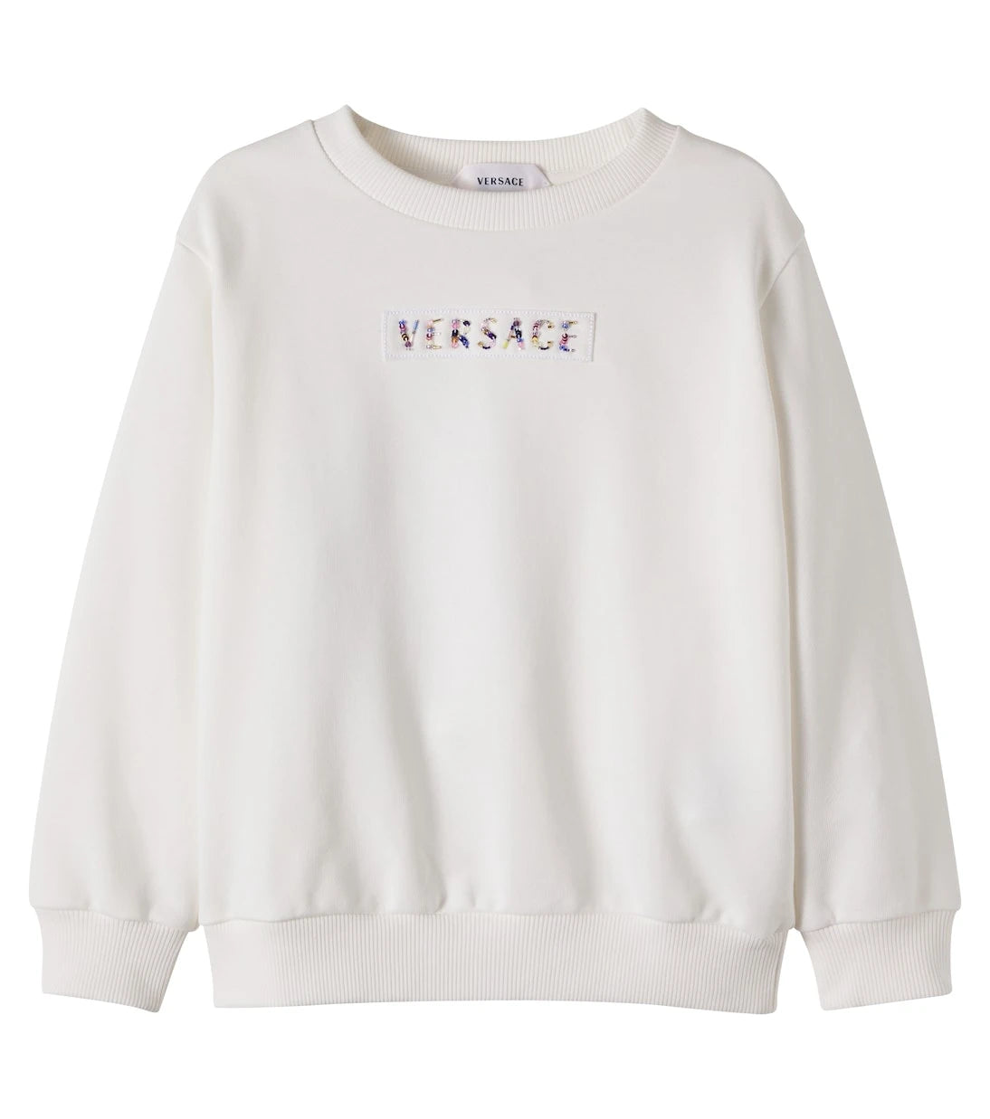 Versace Kids - Logo beaded cotton jersey sweatshirt