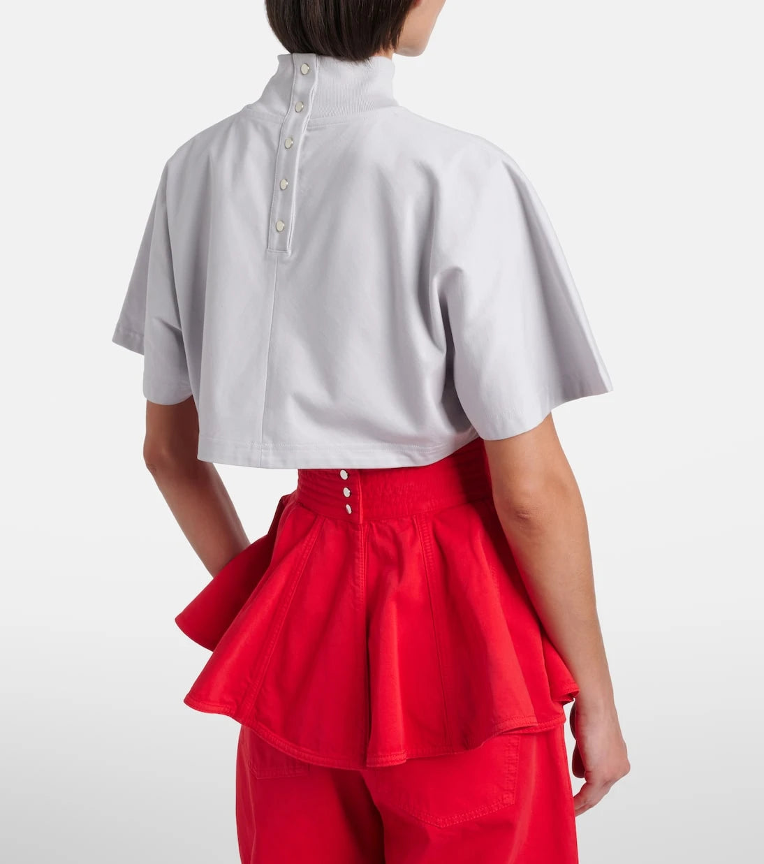 Alaïa - Cropped cotton jersey T-shirt