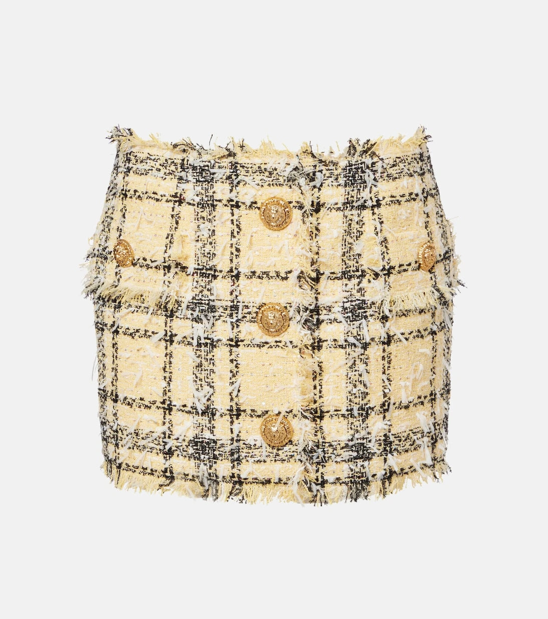 Balmain - Sequined cotton-blend tweed miniskirt