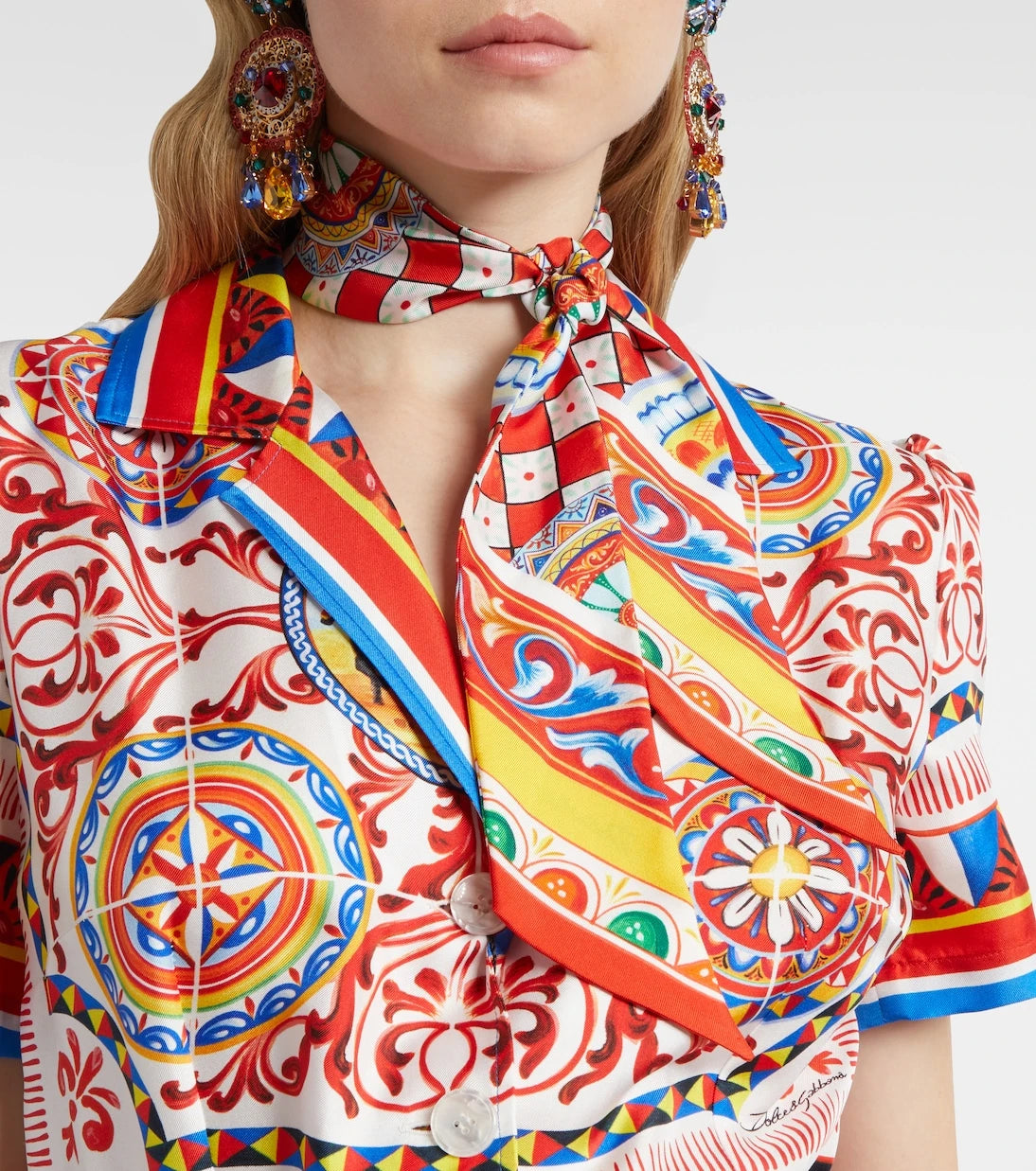 Dolce&Gabbana - Carretto silk twill scarf