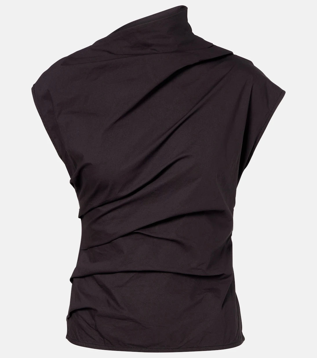 Ganni - Ruched cotton-blend top