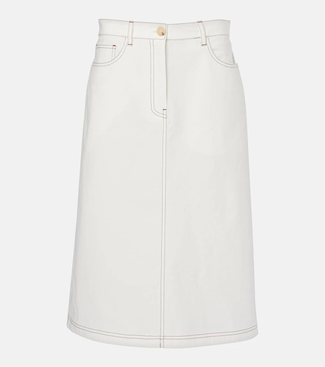 Toteme - High-rise denim midi skirt