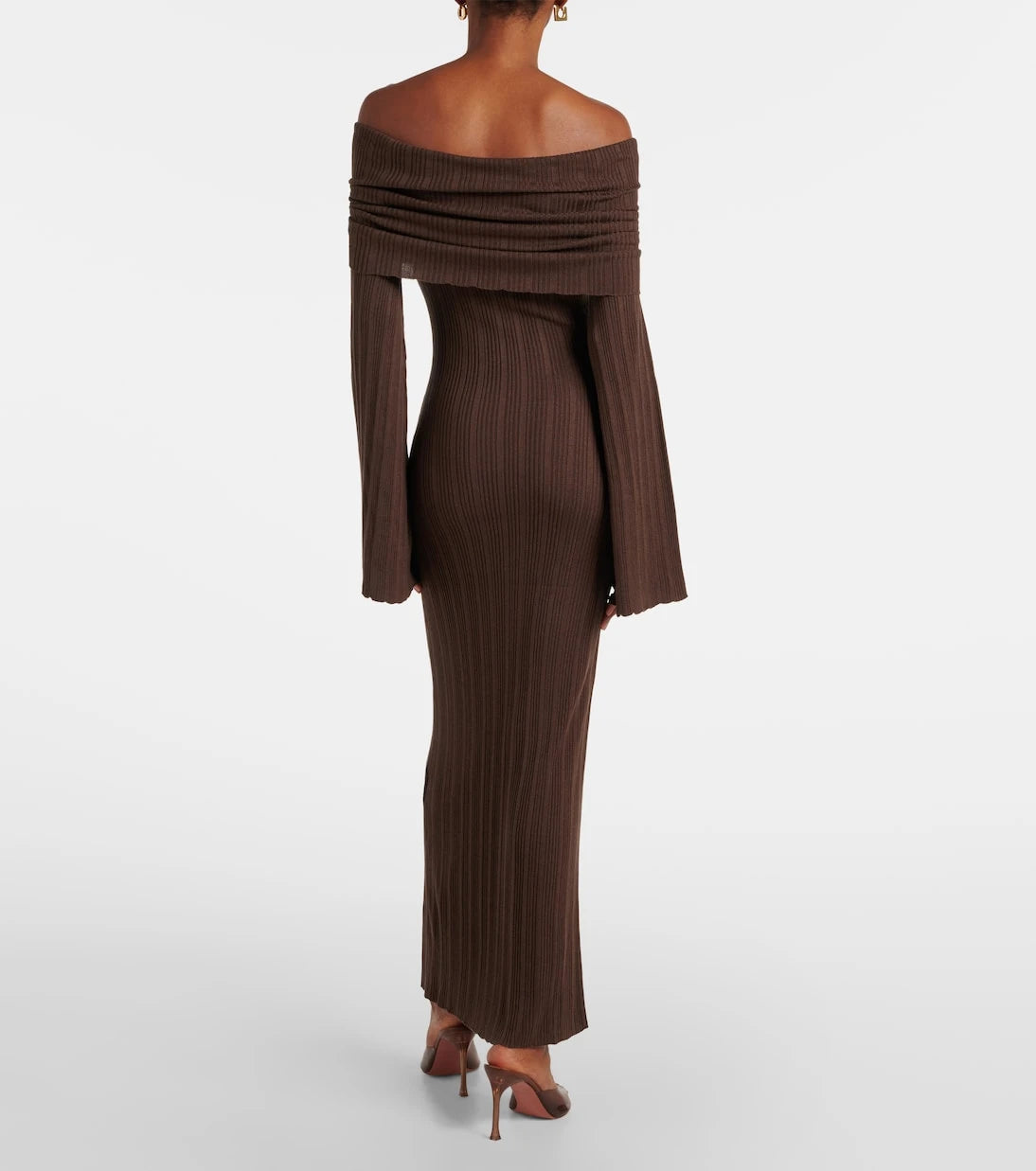 Aya Muse - Off-shoulder silk-blend jersey maxi dress
