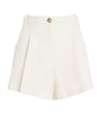 White Tweed Pleated Shorts