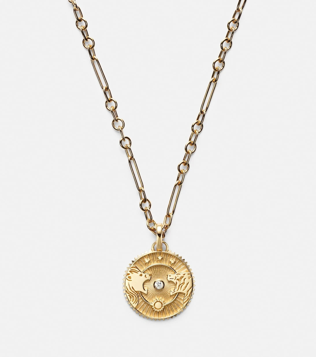FoundRae - Strength 18kt gold pendant necklace with diamond
