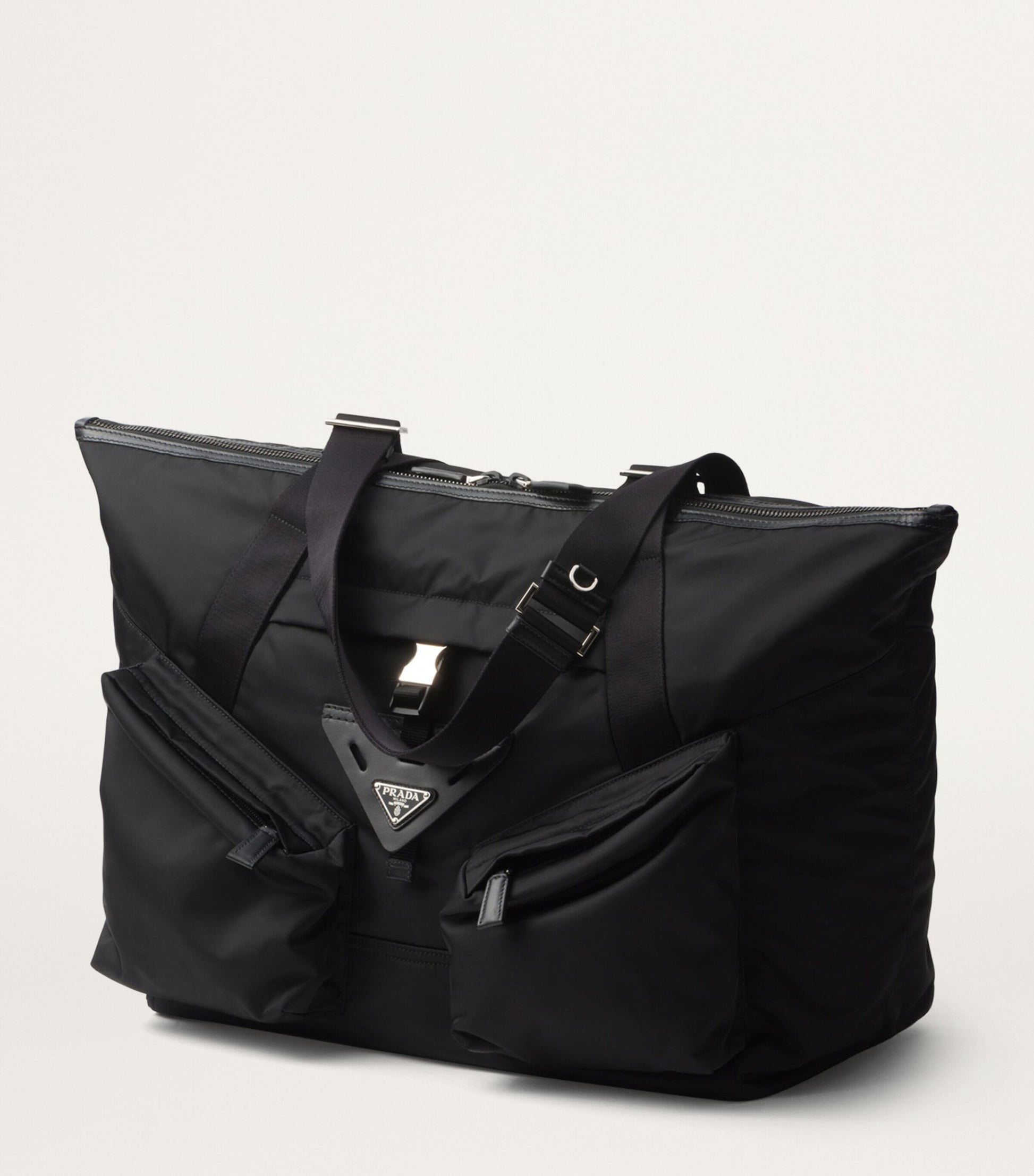 Leather and Renylon Travel Tote Bag