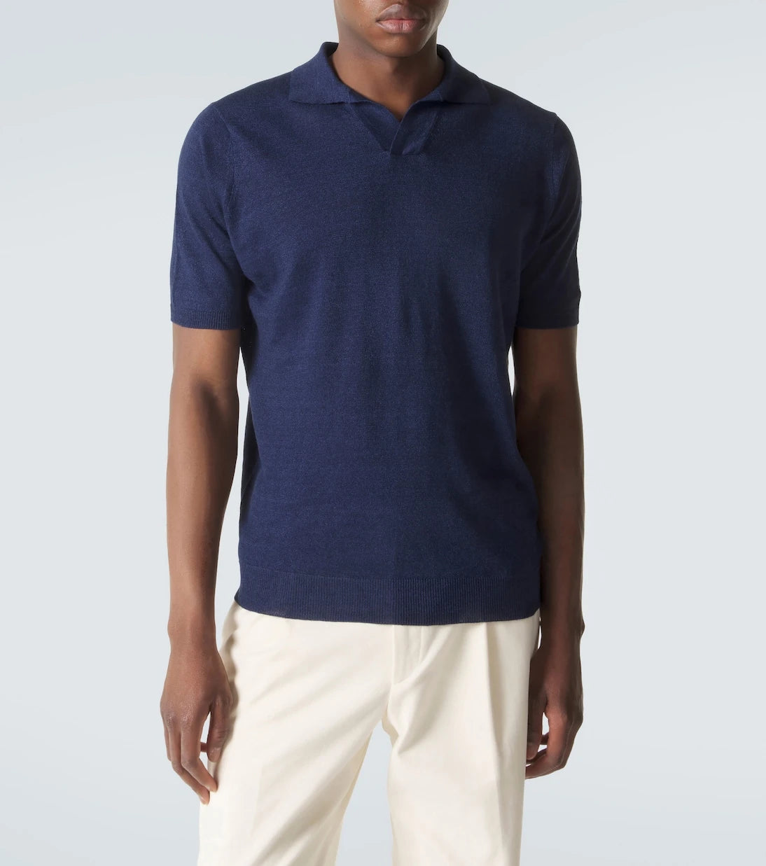 Thom Sweeney - Linen and cotton polo shirt