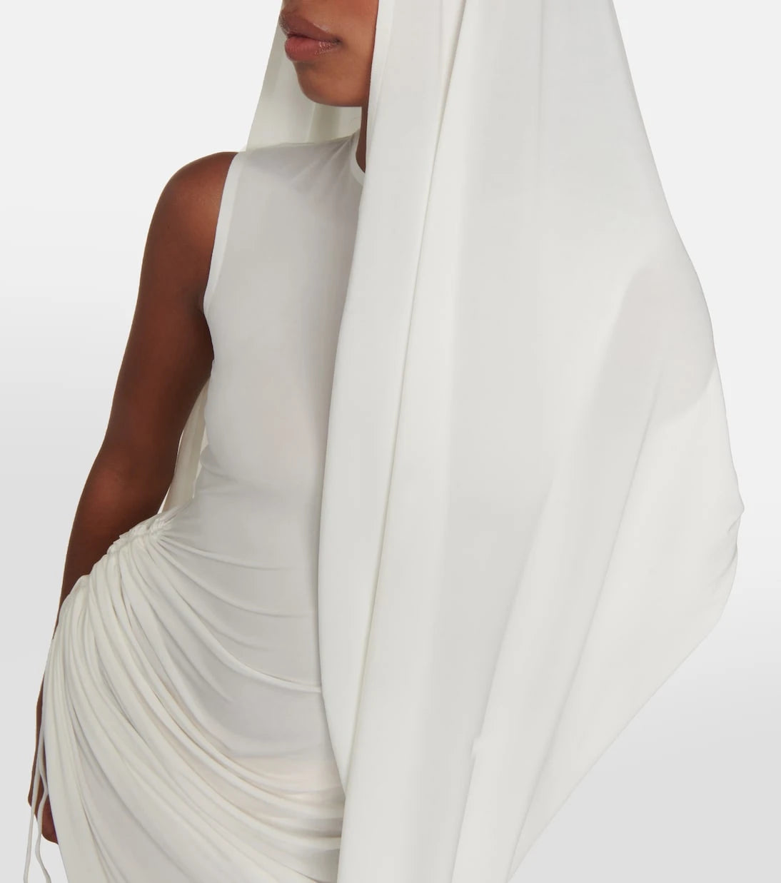 Alaïa - Asymmetric draped jersey minidress