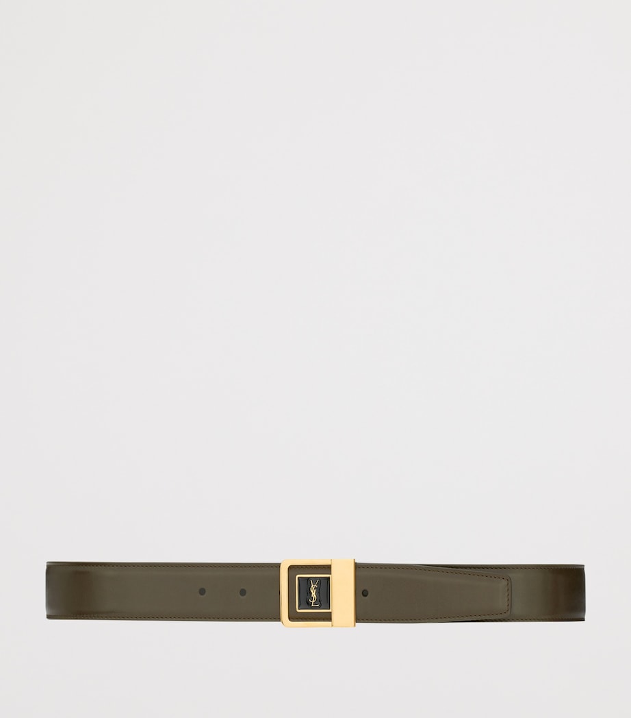 Black Leather Logo Belt