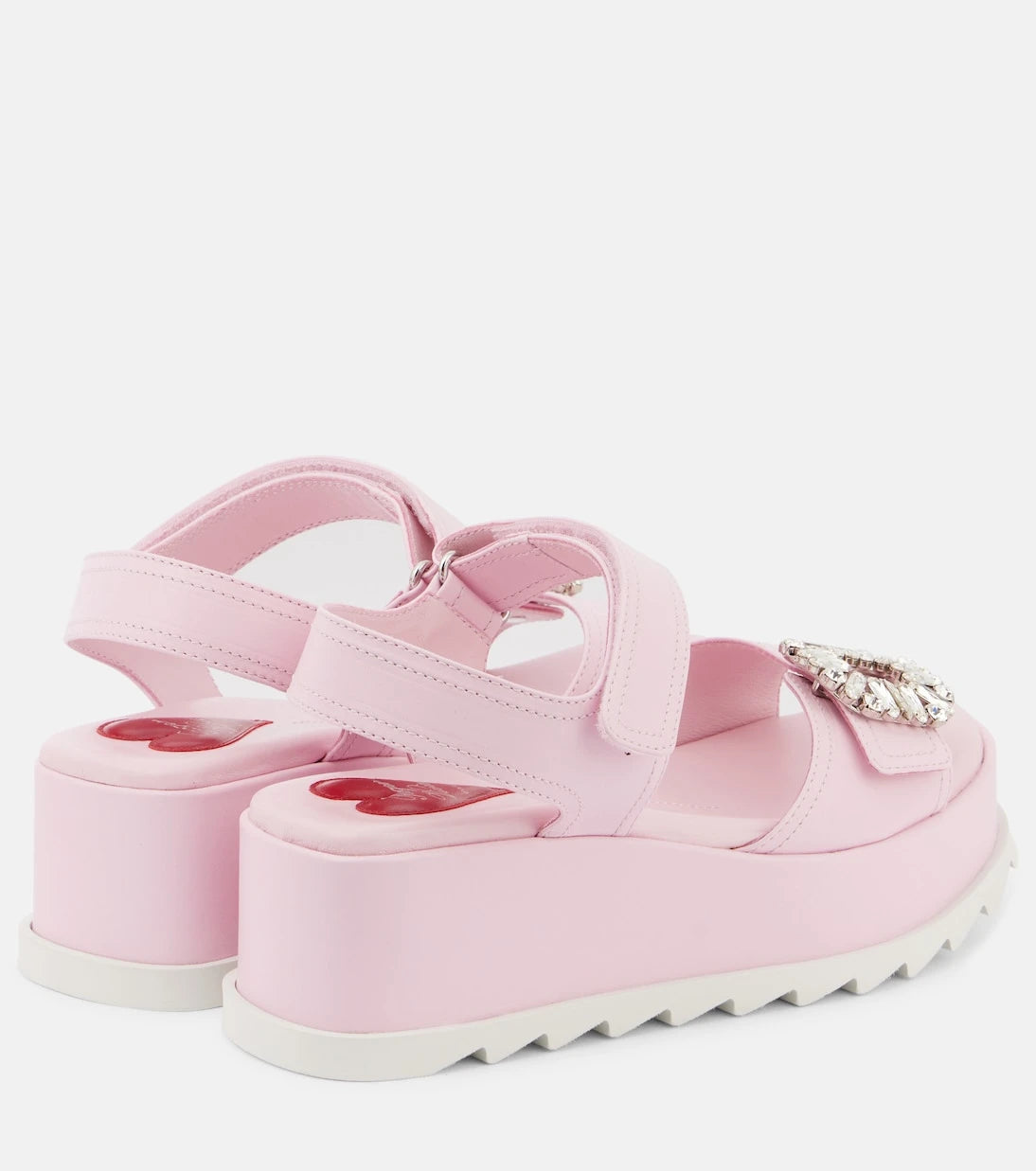 Roger Vivier - صنادل جلدية مزينة بكعب بلاتفورم