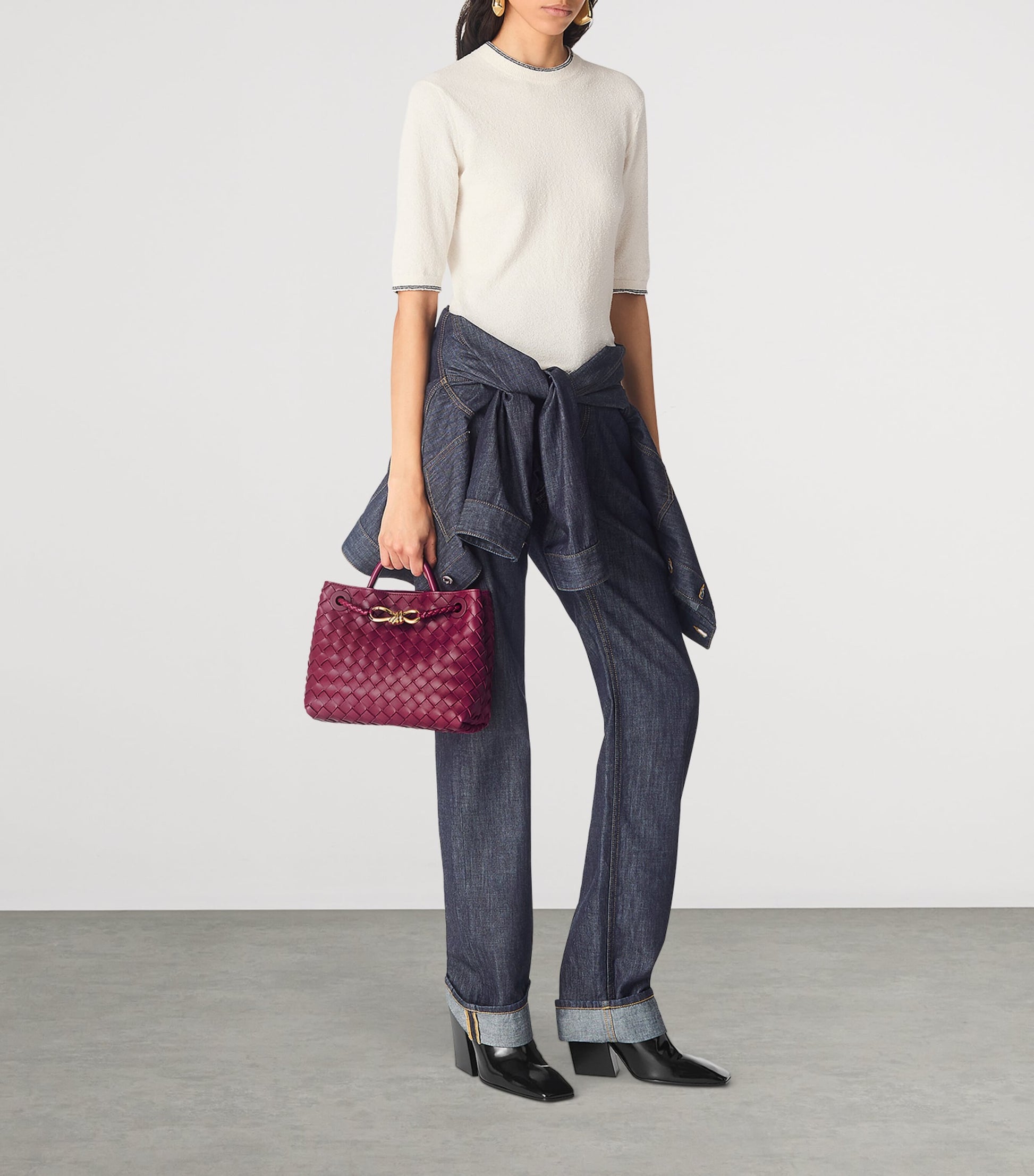 Pink Small Lambskin Andiamo Shoulder Bag