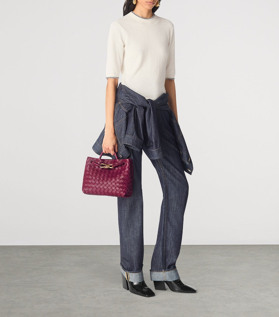 Bottega Veneta Pink Small Lambskin Andiamo Shoulder Bag