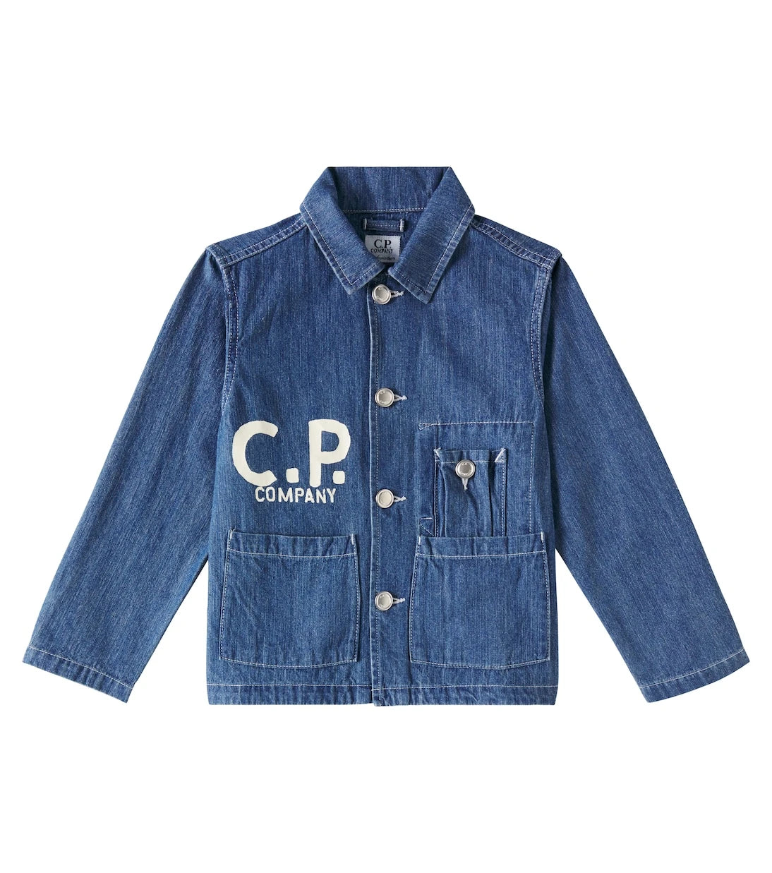 C.P. Company Kids - جاكيت جينز بشعار العلامة