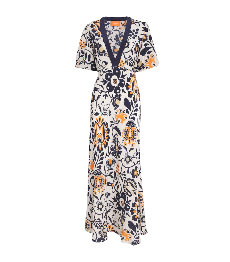 La Doublej Multi Silk Marlene Maxi Dress