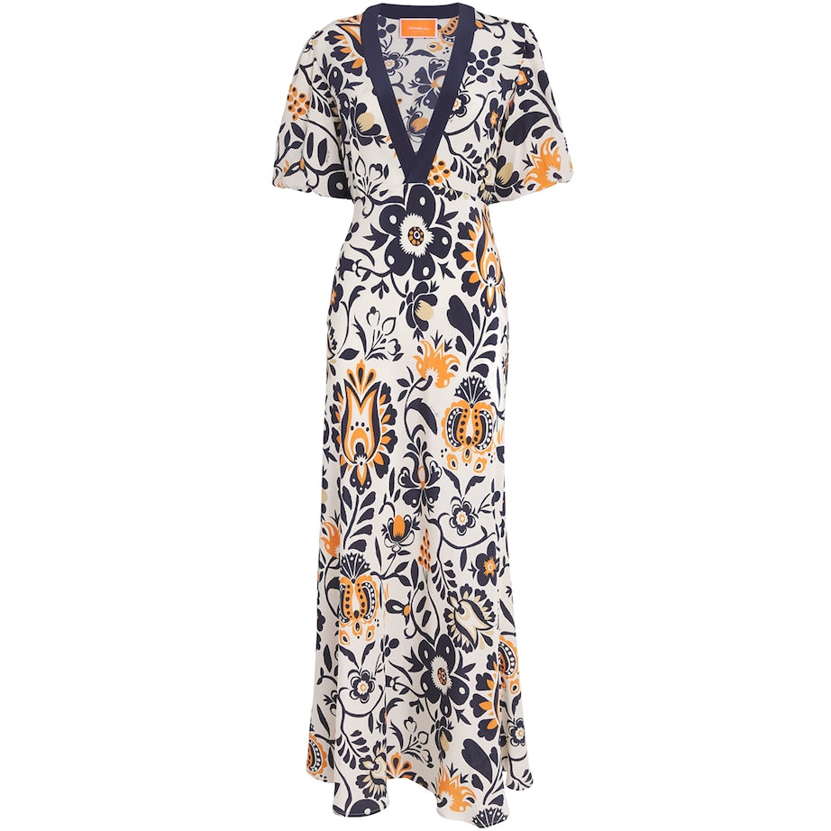 La Doublej Multi Silk Marlene Maxi Dress
