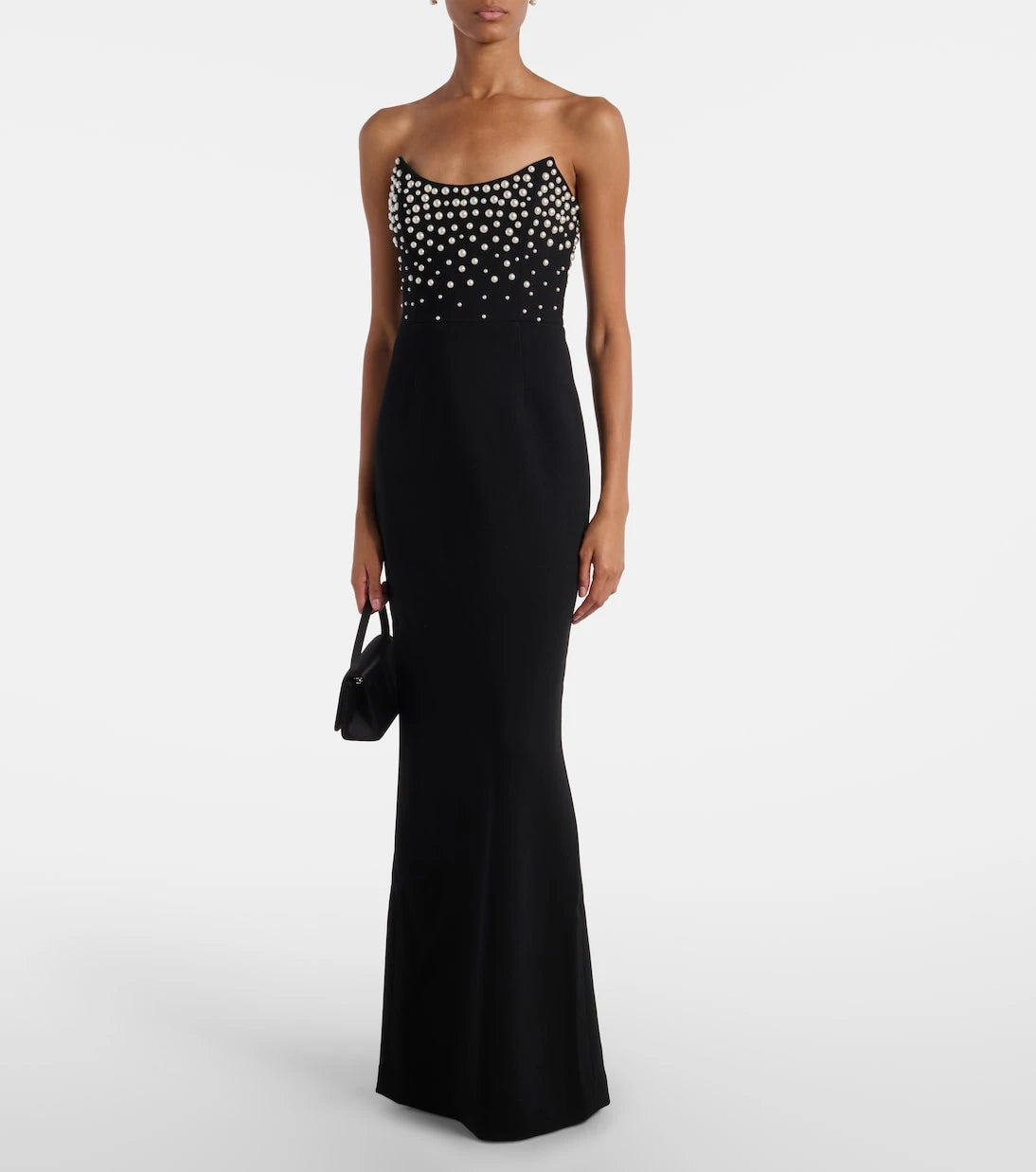 Rebecca Vallance - Lynette embellished crêpe bustier gown