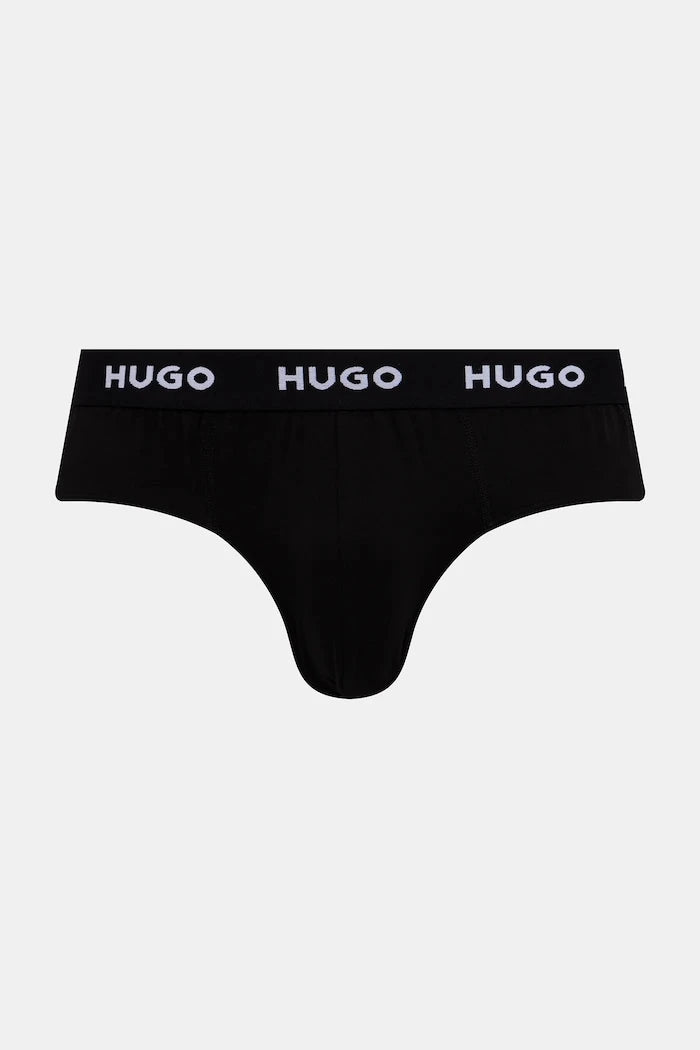 HUGO pamuklu elastan erkek slip HIPBRIEF TRIPLETPACK 3'lü
