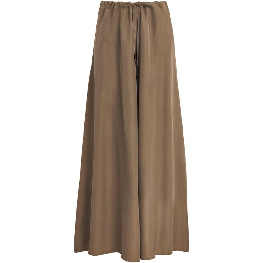 MAX&Co. Green Silk Shades Of Nature Wide-Leg Trousers