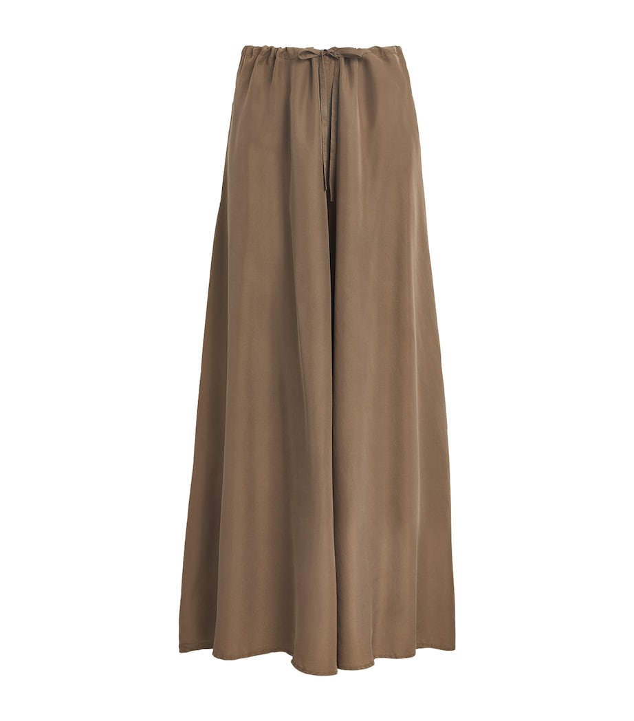 MAX&Co. Green Silk Shades Of Nature Wide-Leg Trousers