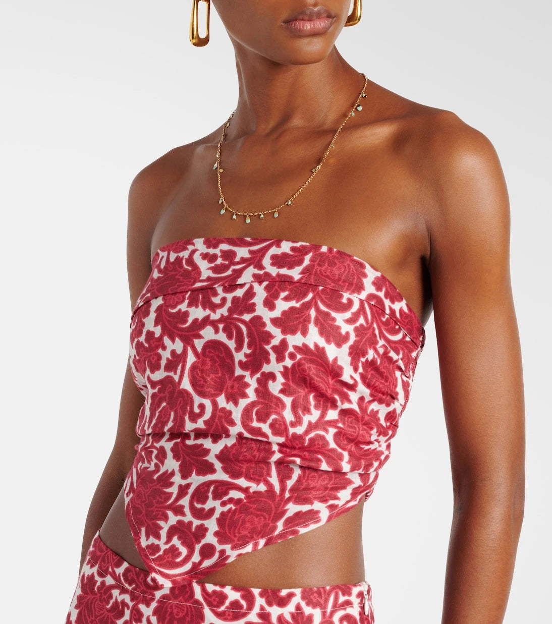 Faithfull - Antibes floral linen bandeau top