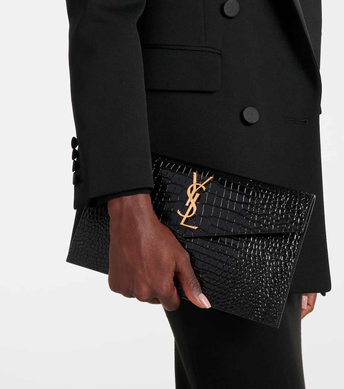 Saint Laurent - Uptown patent leather clutch