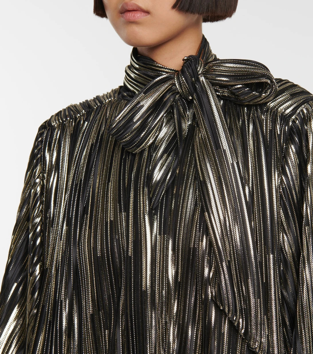 Alexandre Vauthier - Metallic tie-neck blouse