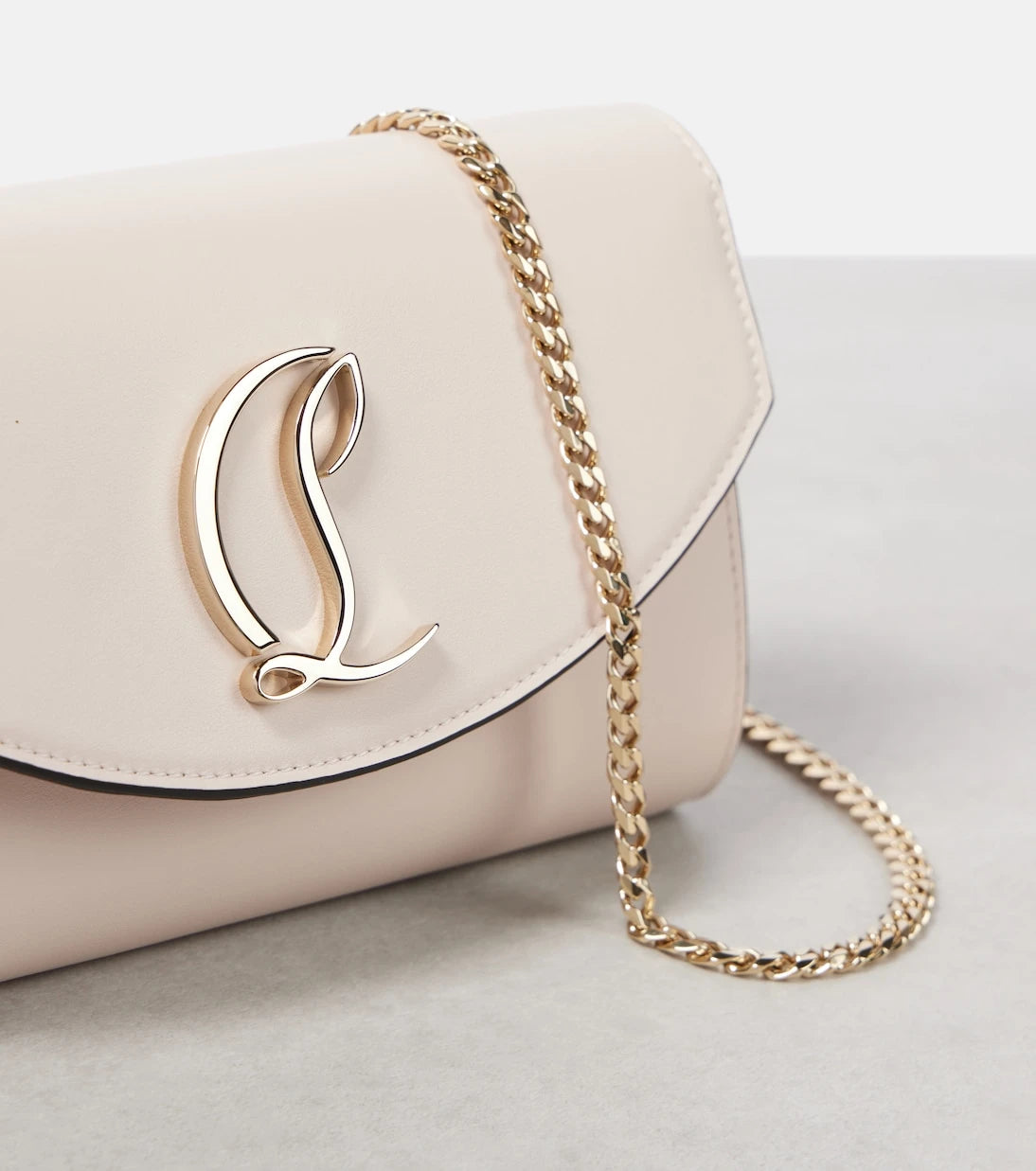 Christian Louboutin - Loubi54 leather clutch with chain