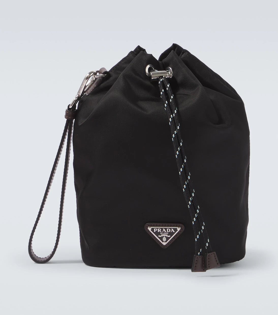 Prada - Prada Speedrock Re-Nylon leather-trimmed pouch