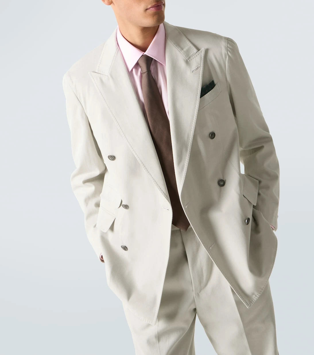 Dunhill - Double-breasted cotton and cashmere blazer