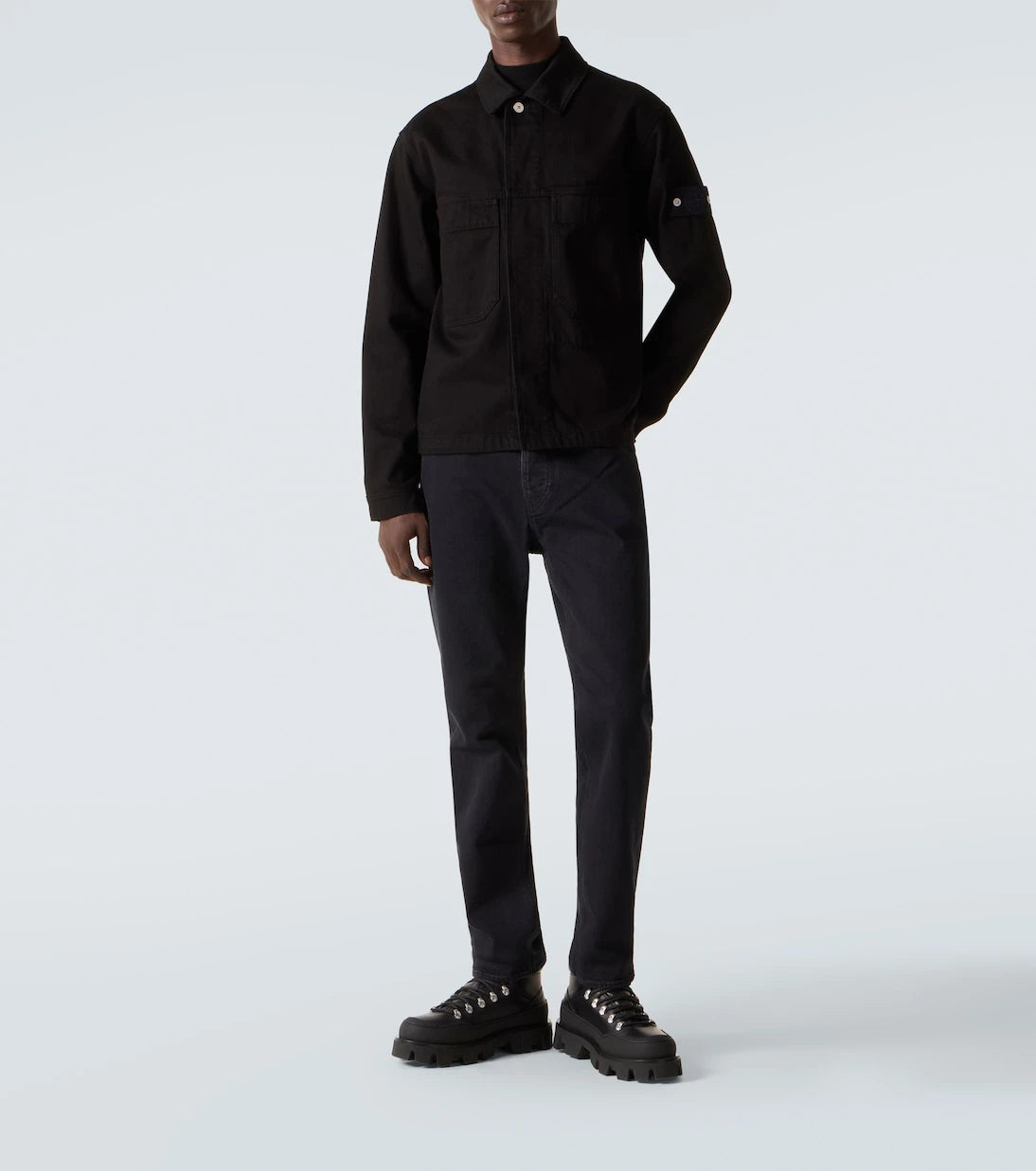 Stone Island - قميص اوفرشيرت من الدنيم طراز Compass