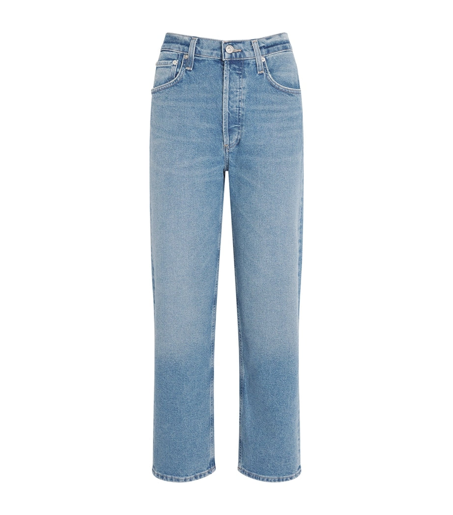 Citizens of Humanity Blue High-Waist Delfina Straight Jeans