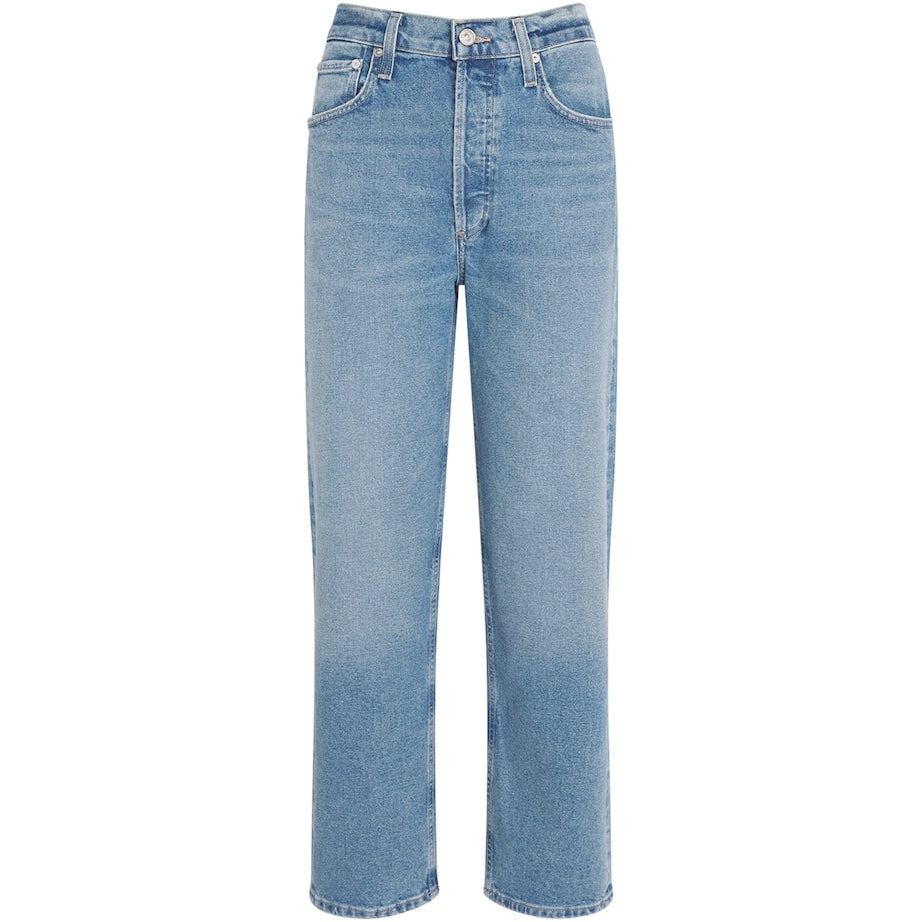 Citizens of Humanity Blue High-Waist Delfina Straight Jeans