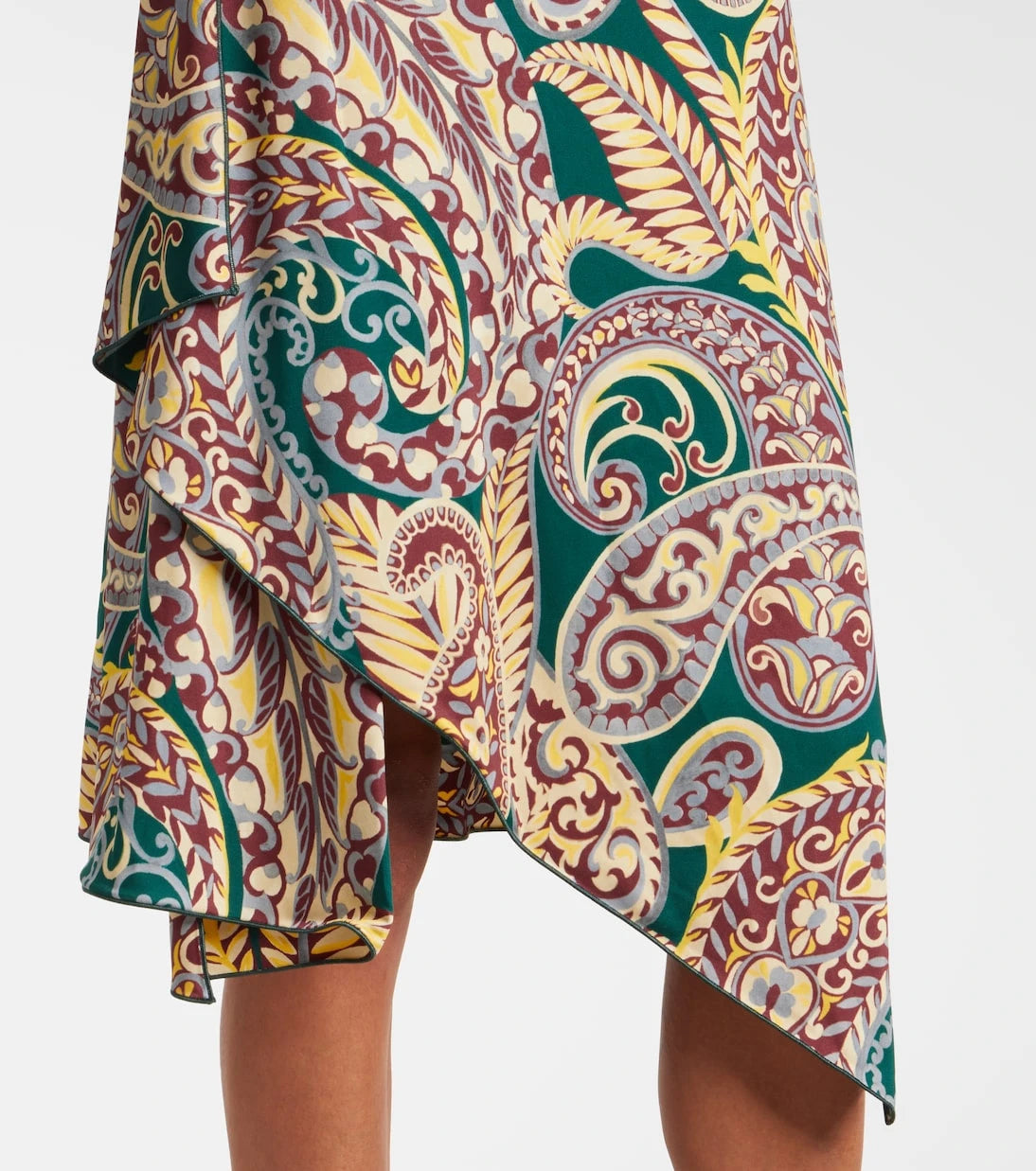 Etro - Paisley asimetrik midi elbise