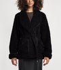 Simkhai Black Fleece Belted Kimia Jacket