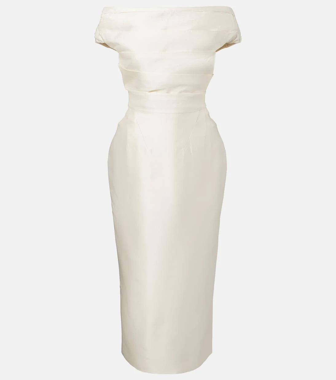 Rachel Gilbert - Bronte off-shoulder wool and silk cocktail dress
