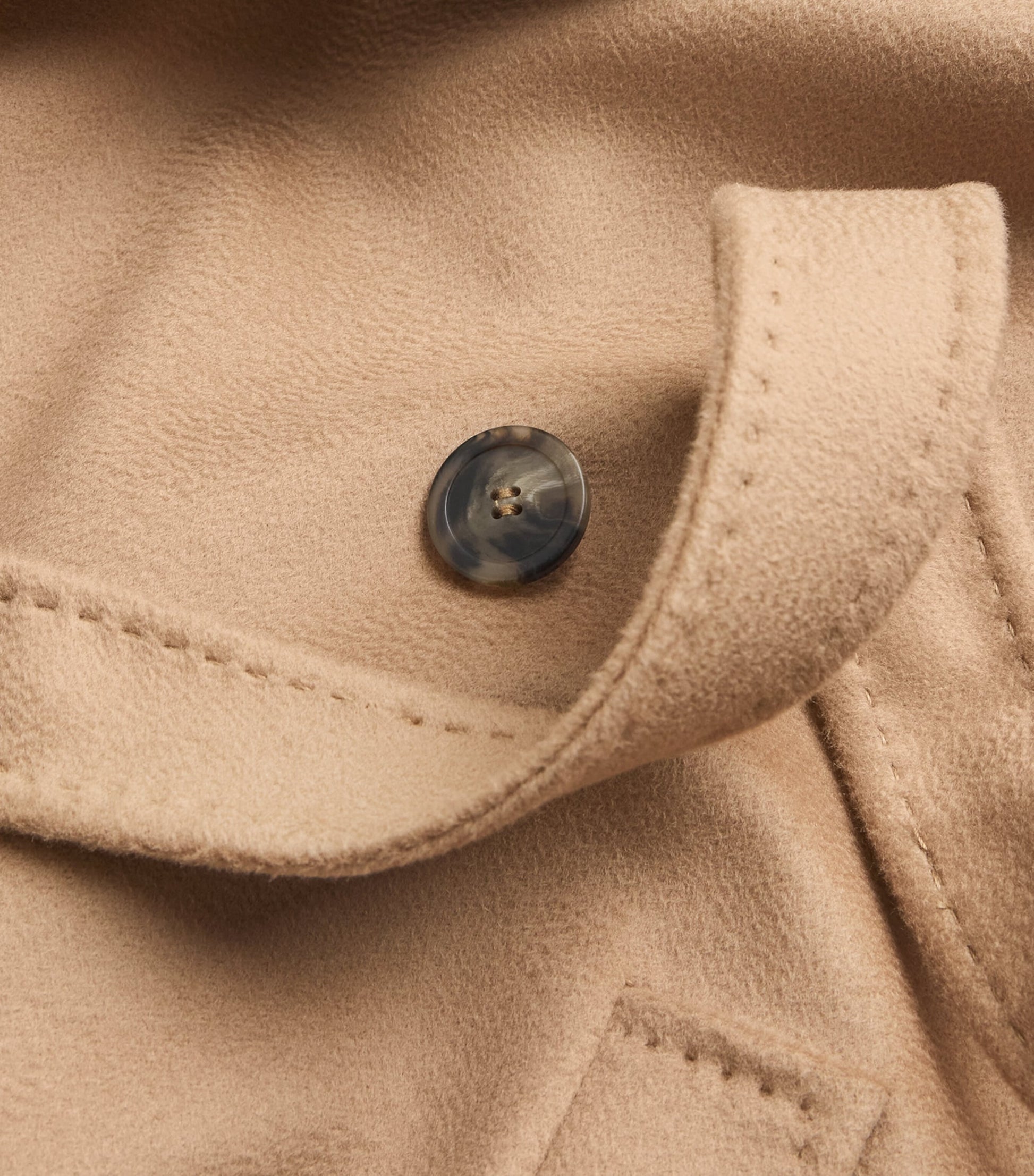 Weekend Max Mara Beige Virgin Wool Double-Breasted Coat