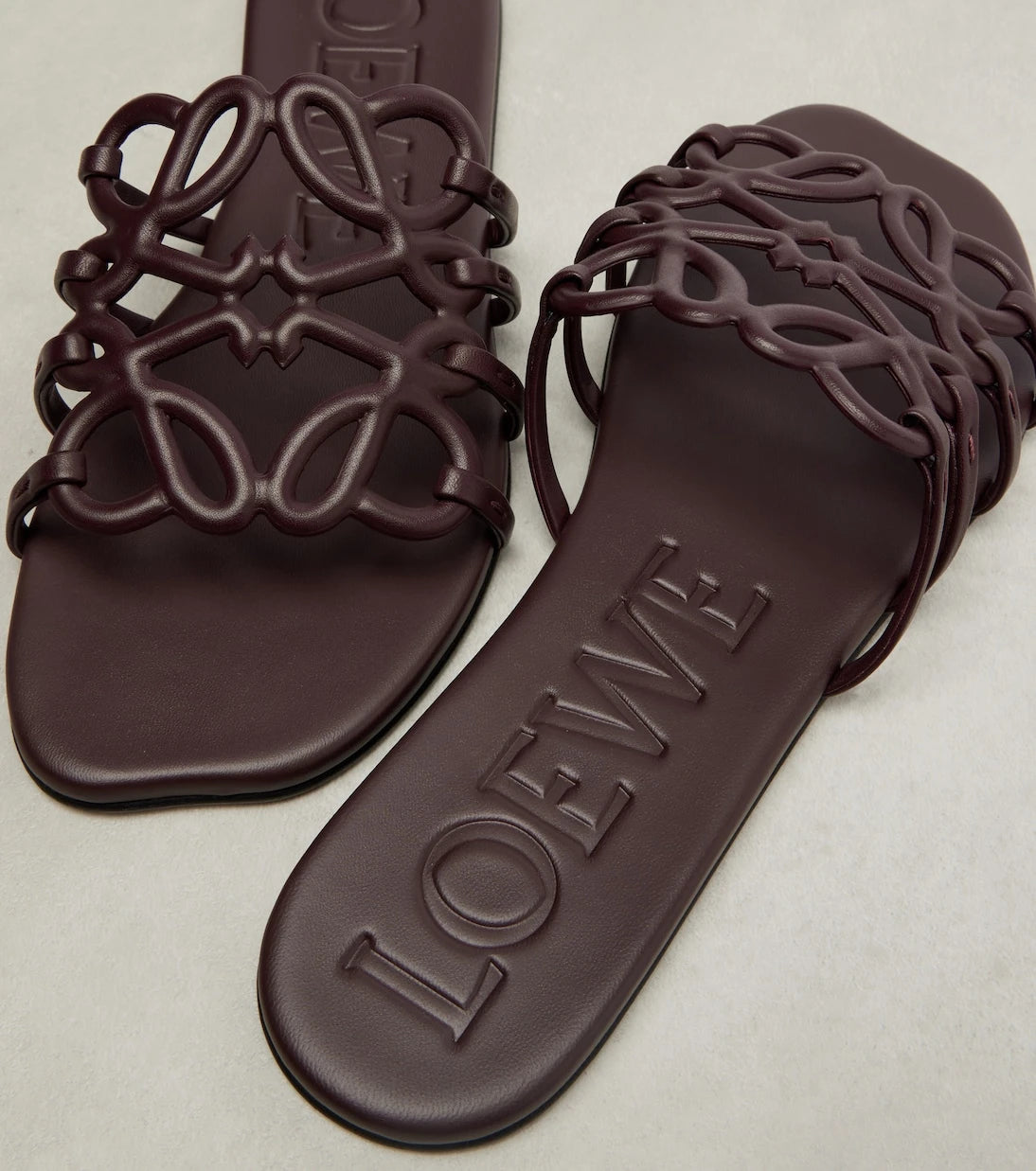Loewe - Petal Anagram leather slides