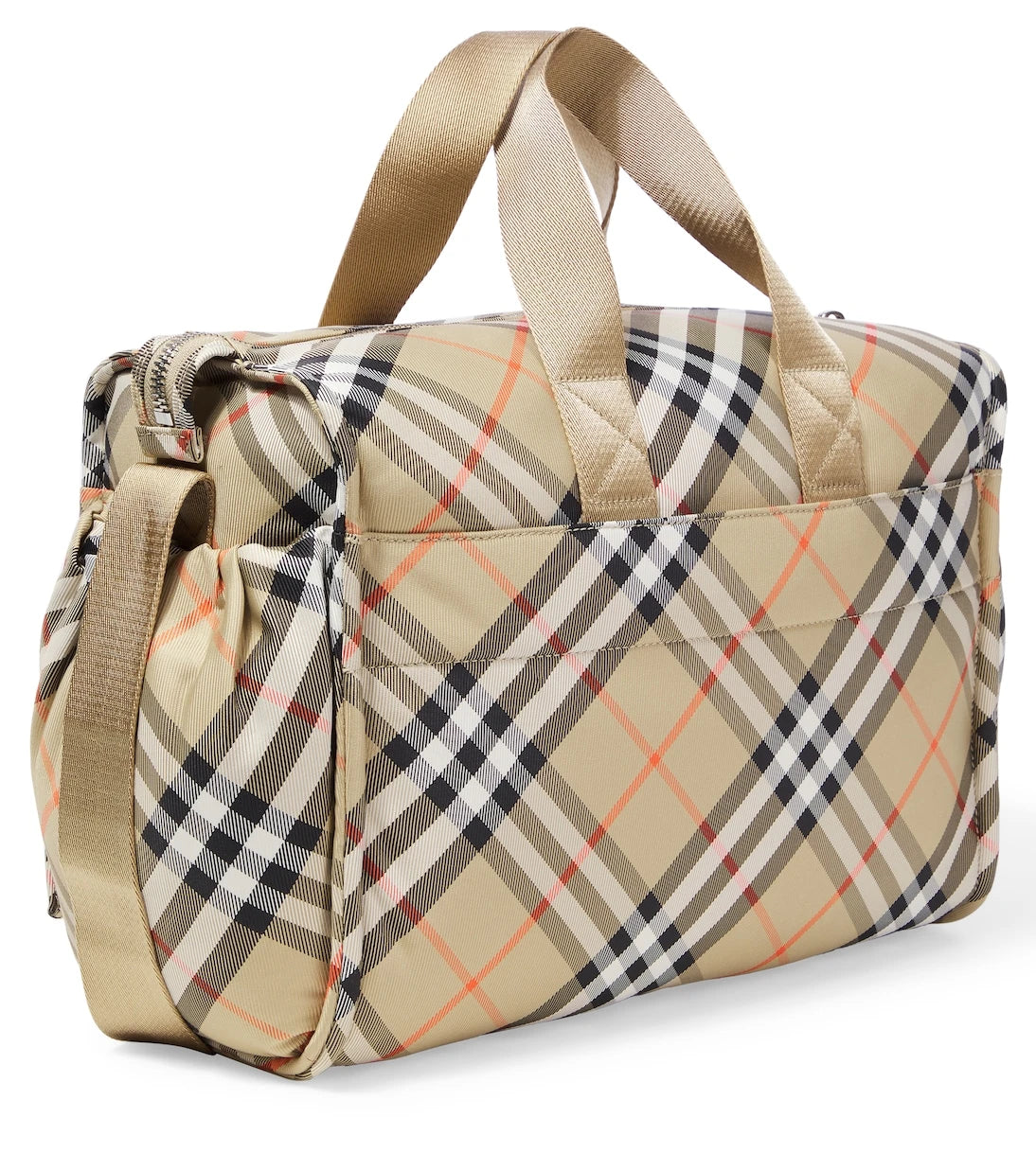 Burberry Kids - حقيبة تغيير حفاضات قماشية بنقشة بربري كاروهات