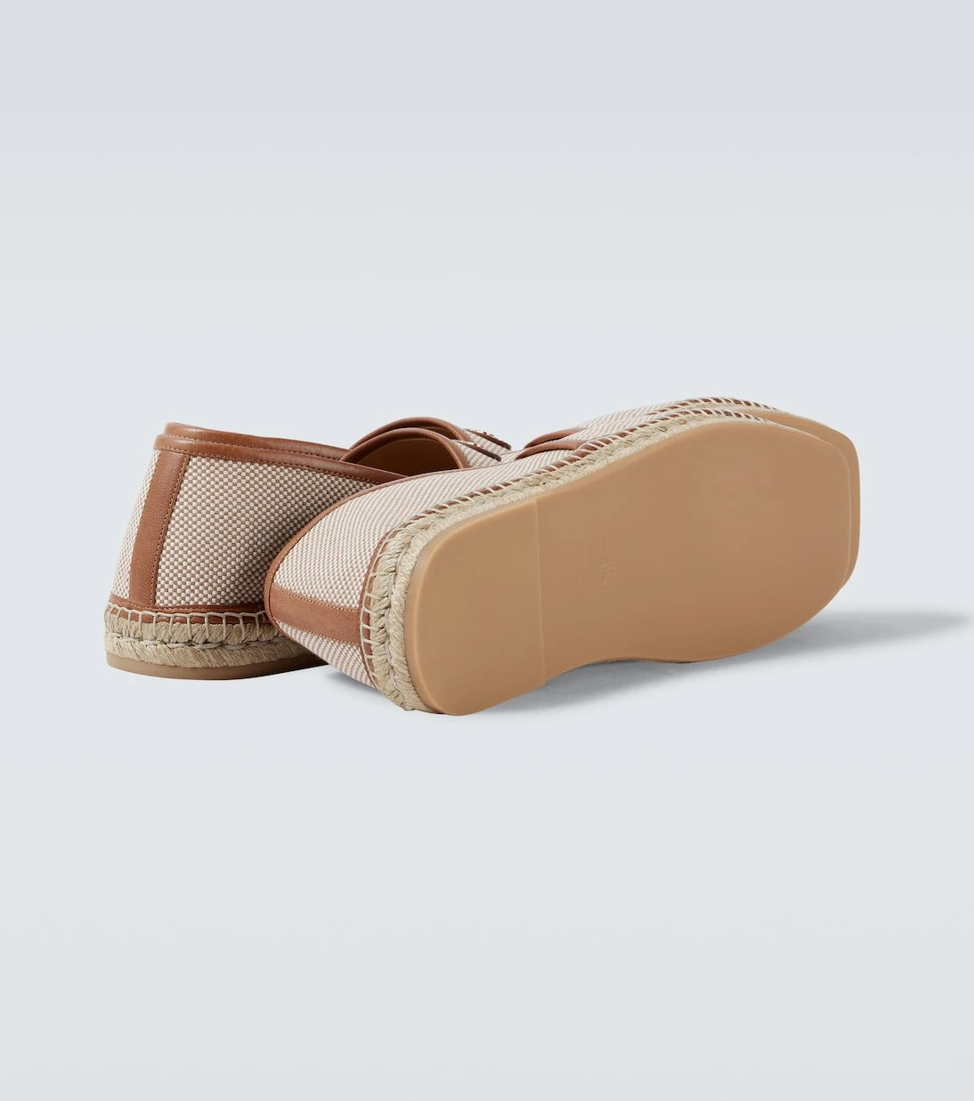 Valentino Garavani - VLogo leather-trimmed canvas espadrilles