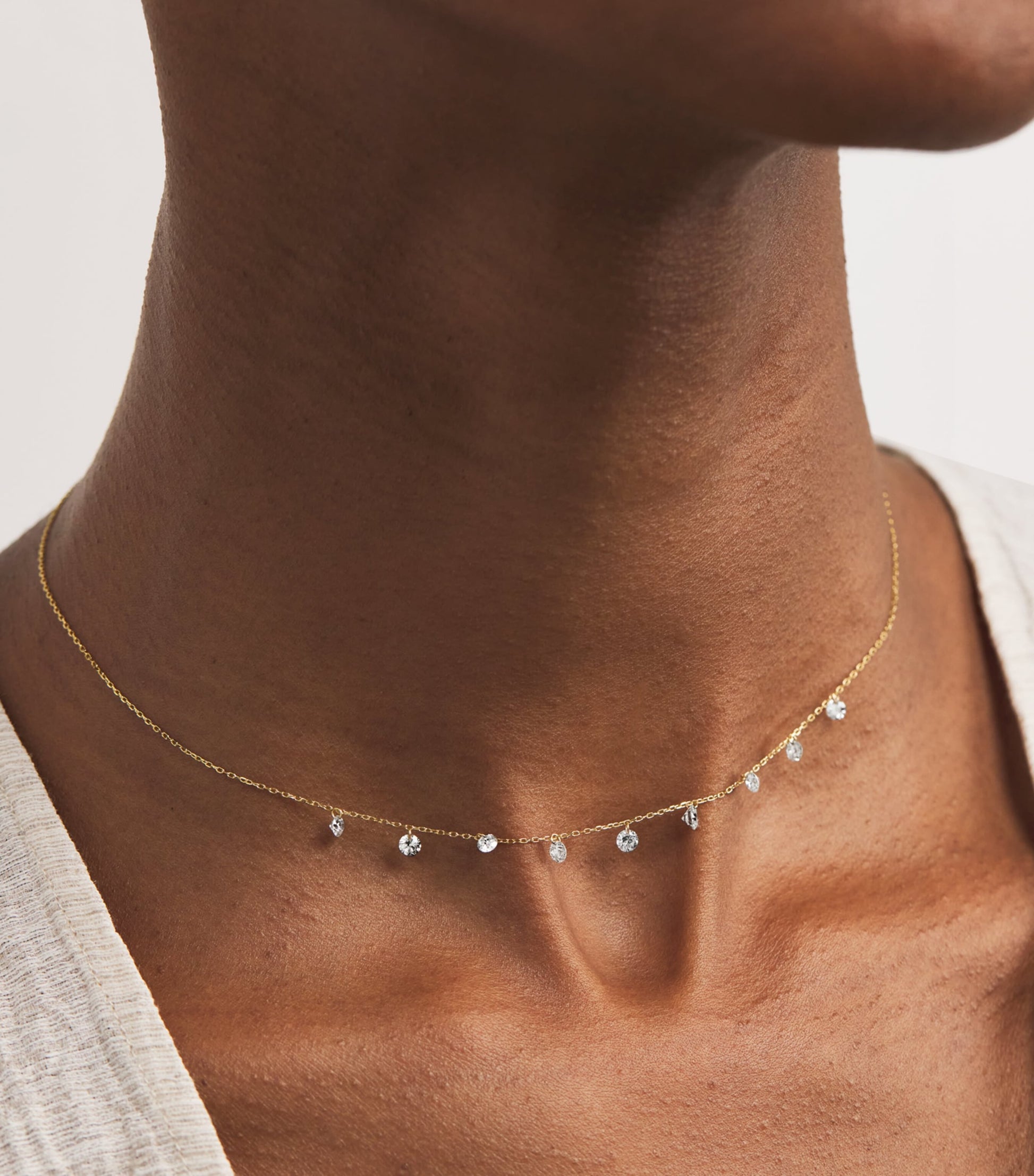 Persée Yellow Gold and Diamond 9-Stone Danaé Necklace