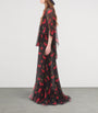 Valentino Black Silk Cherryfic Maxi Dress
