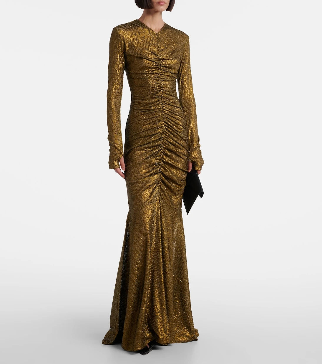 Norma Kamali - Gathered sequined gown